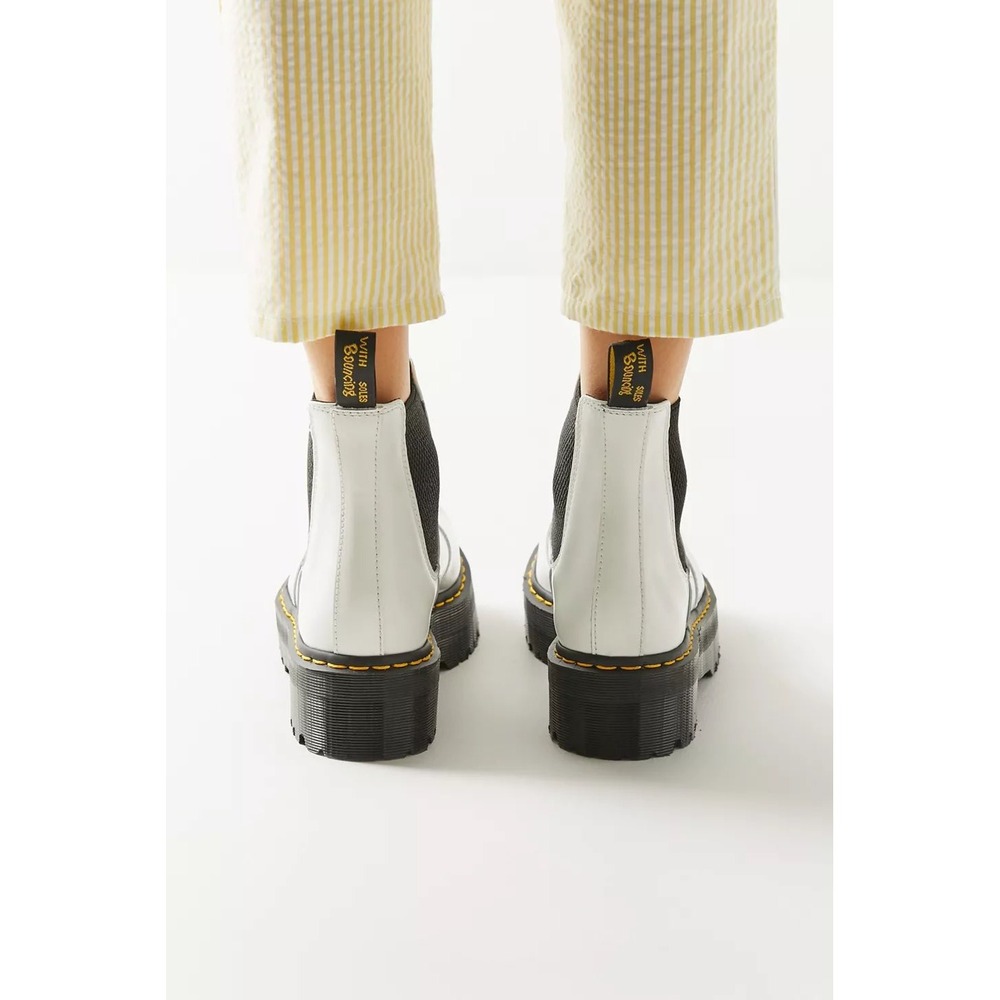 Dr Martens 2976 Quad White Smooth Leather Platform Chelsea Boots Women's US 8 - Picture 15 of 15
